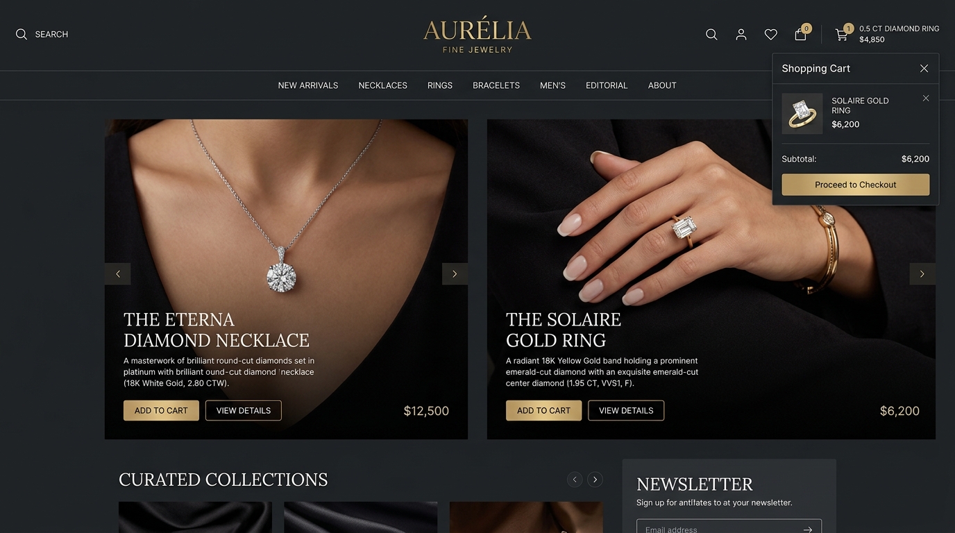 Luxury E-commerce — editorial storefront concept